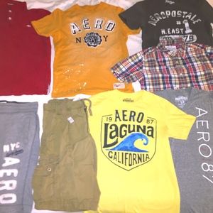 Men's Size S Aeropostale T's, Shorts, Button Up